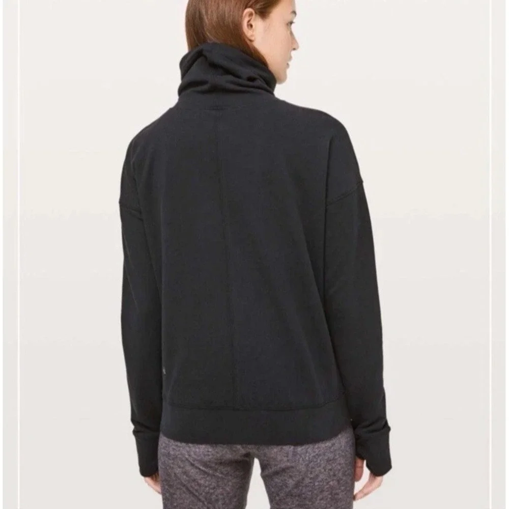 Lululemon Go‎ Forward Pullover Fleece Sweatshirt Sz 6 Cowl Neck Athleisure Yoga